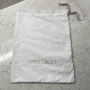 Jimmy Choo White Rectangle Drawstring Single Dust Cover‎ Bag 13.5" x 10.5"